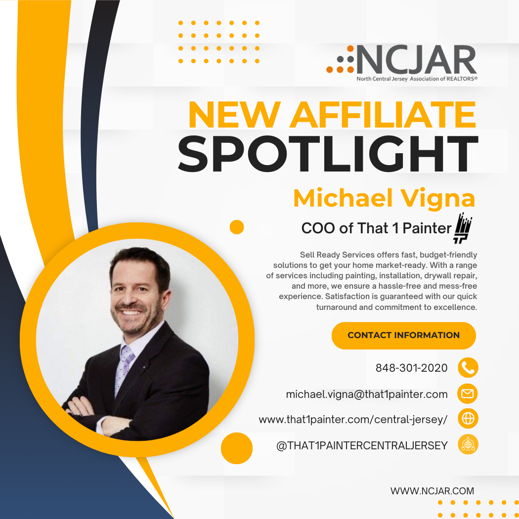 NCJAR Welcomes New Affiliate Member: Michael Vigna, COO of That 1 Painter - Central Jersey NEW AFFILIATE SPOTLIGHT TEMPLATE