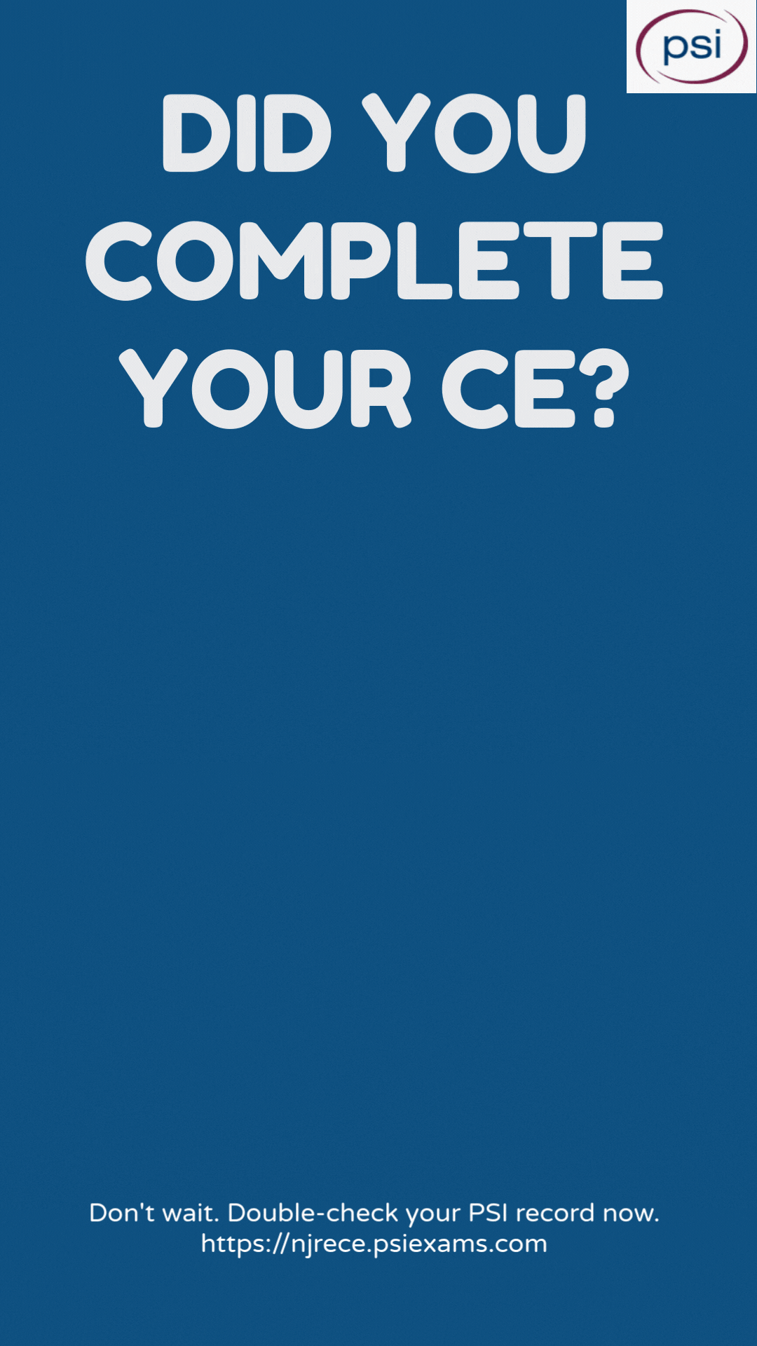 Did You Complete Your CE