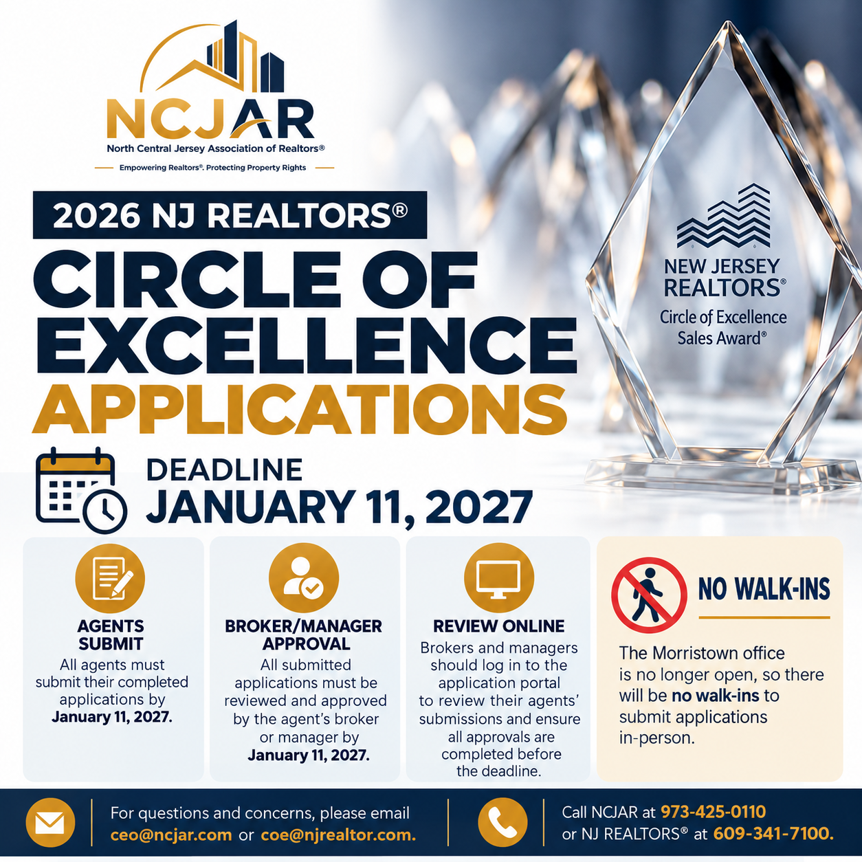 Attention Brokers & Managers: 2026 Circle of Excellence Application Approvals Due January 11! 2026 Circle of Excellence Applications