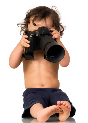 baby with camera